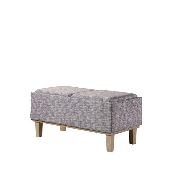 Ore Furniture 17 In. Grey Seat Flip Storage Bench With Unfinish Legs HB4756